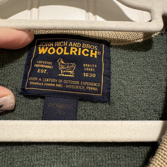 Woolrich Christmas Tree Wool Button Up Sweater Vest Sage Green Size XL - Picture 4 of 8